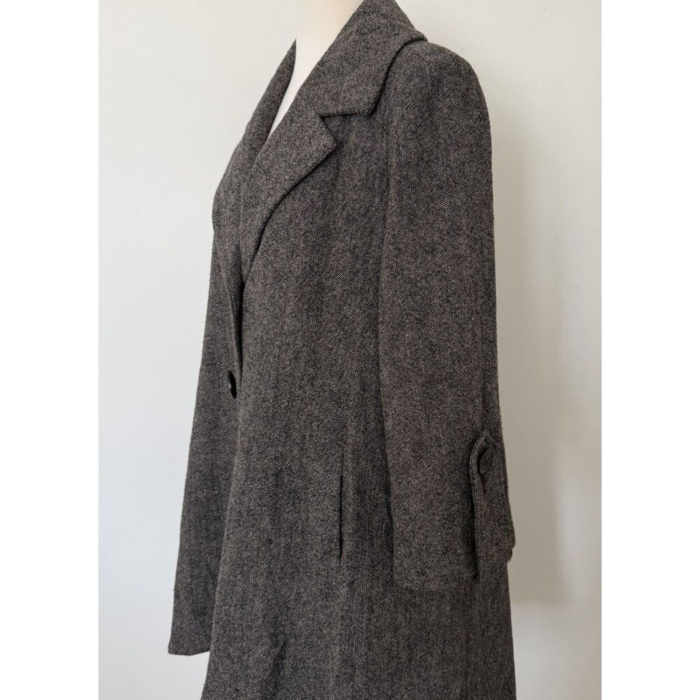 CAbI 169 Shakespeare Gray Black Tweed Wool Blend Dark Academia Swing Coat Sz 4 - Picture 3 of 10